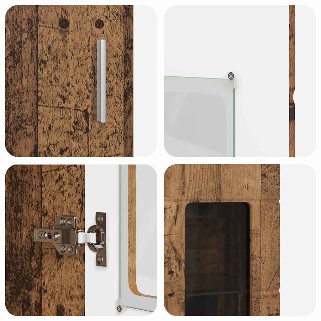 vidaXL Highboard Παλιό ξύλο 60 x 35 x 182 εκ. Επεξεργασμένο ξύλο