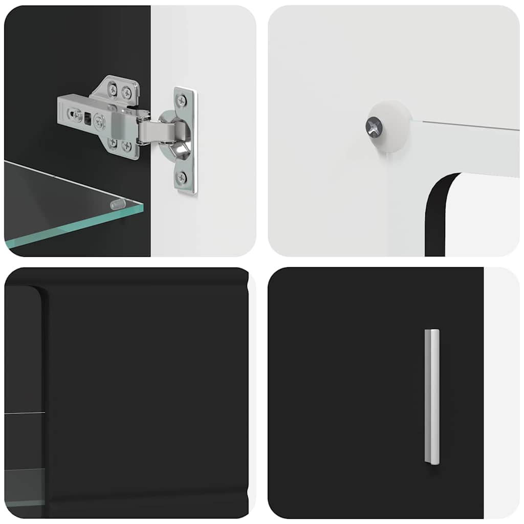 vidaXL Σετ επίπλου τηλεόρασης με συρτάρι Μαύρο Επεξεργασμένο ξύλο