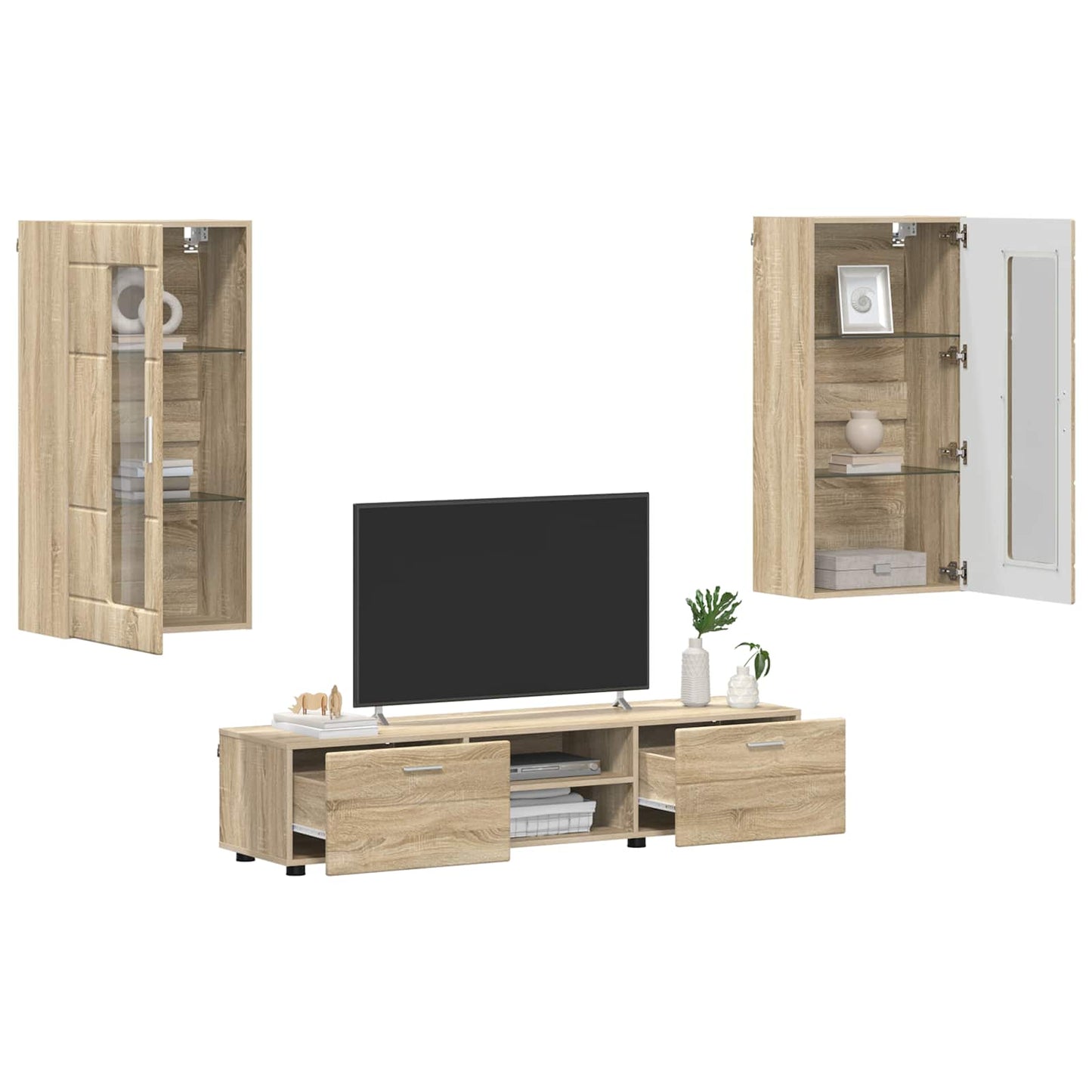 vidaXL Σετ επίπλου τηλεόρασης με συρτάρι FLORIN 3 pcs Δρύς Sonoma