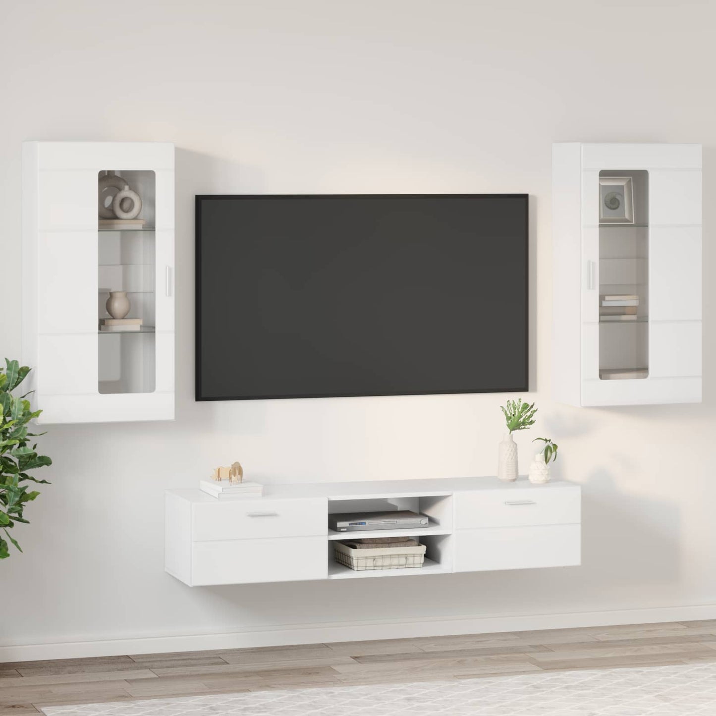 vidaXL Σετ επίπλου τηλεόρασης FLORIN 3 pcs Υψηλής γυαλάδας λευκό