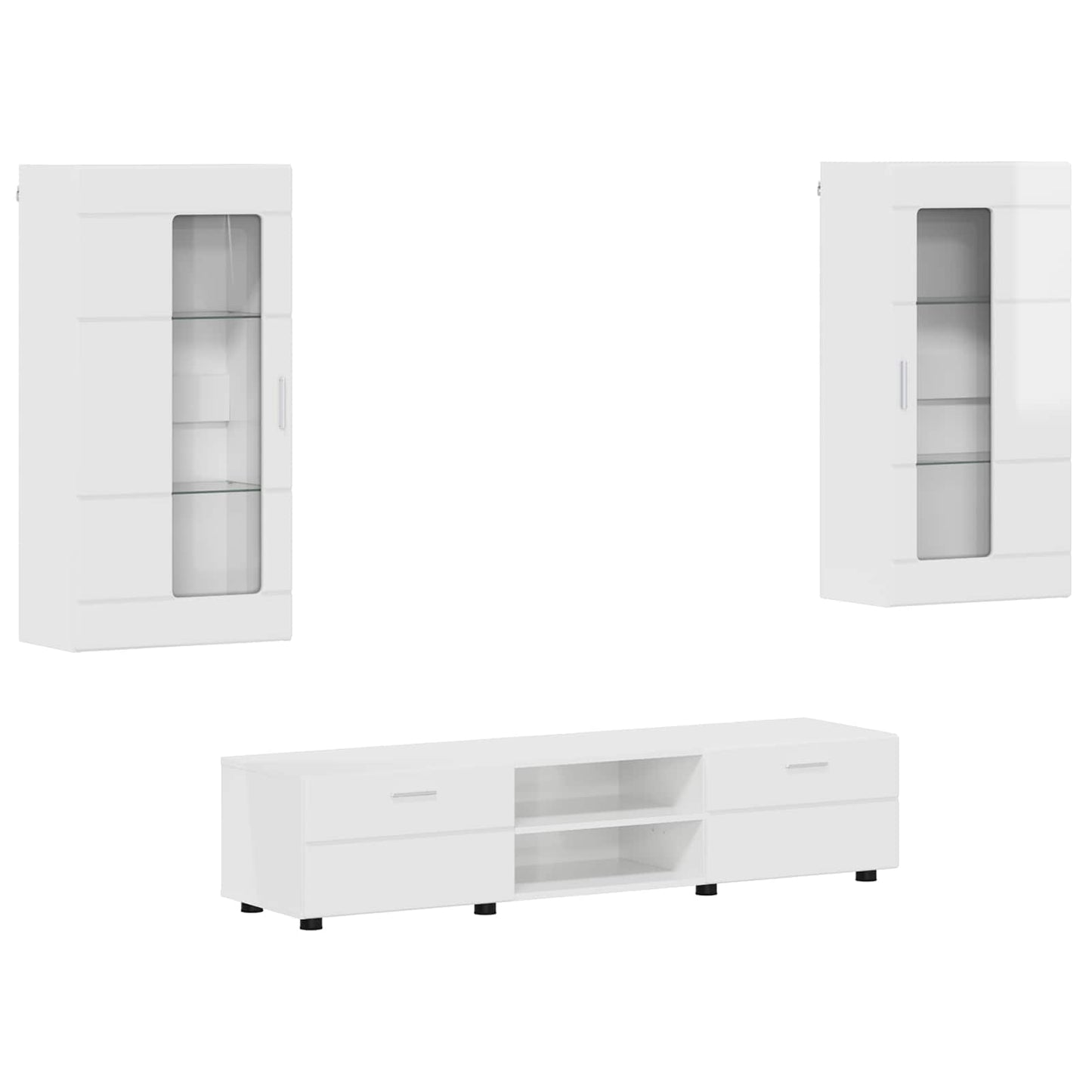 vidaXL Σετ επίπλου τηλεόρασης FLORIN 3 pcs Υψηλής γυαλάδας λευκό