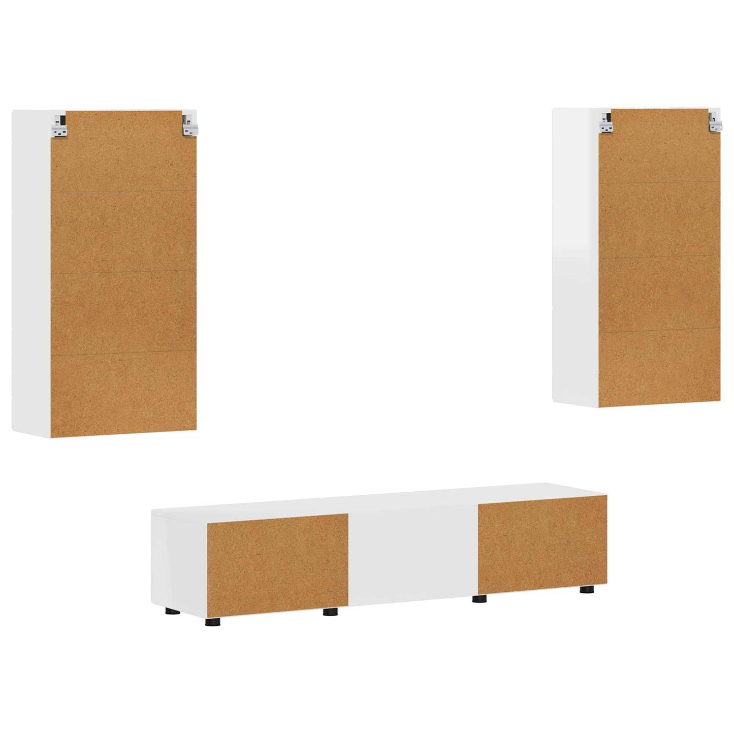 vidaXL Σετ επίπλου τηλεόρασης FLORIN 3 pcs Υψηλής γυαλάδας λευκό