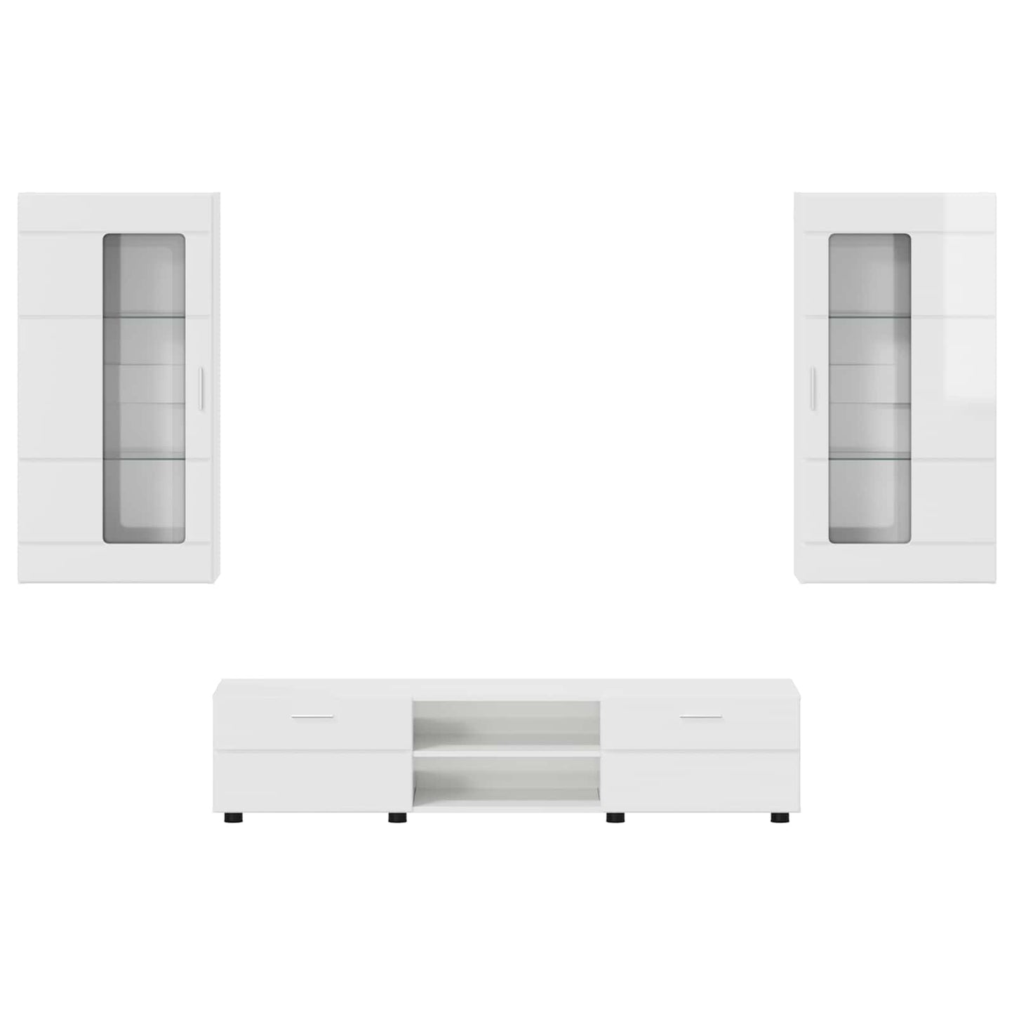 vidaXL Σετ επίπλου τηλεόρασης FLORIN 3 pcs Υψηλής γυαλάδας λευκό