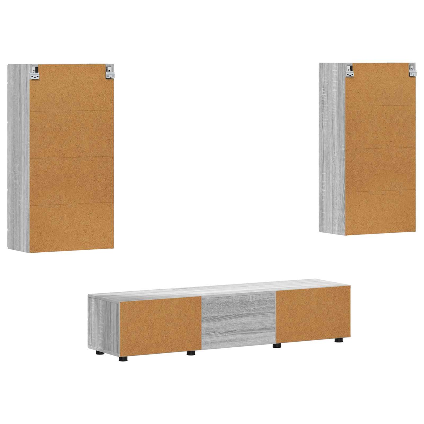 vidaXL Σετ επίπλου τηλεόρασης με συρτάρι FLORIN 3 pcs Γκρίζο Σονομα