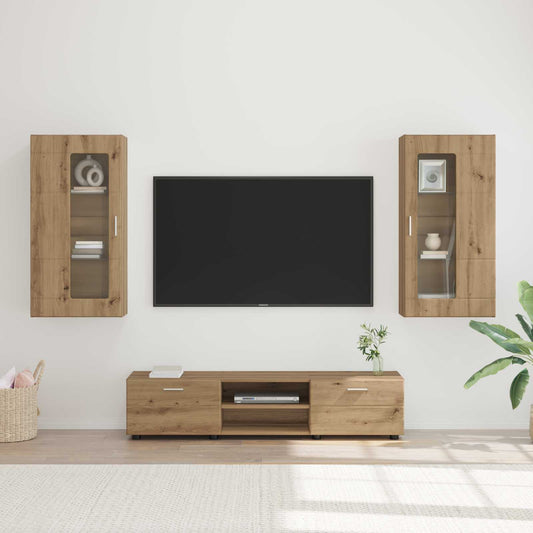 vidaXL Σετ επίπλου τηλεόρασης FLORIN 3 τμχ. Artisan Oak