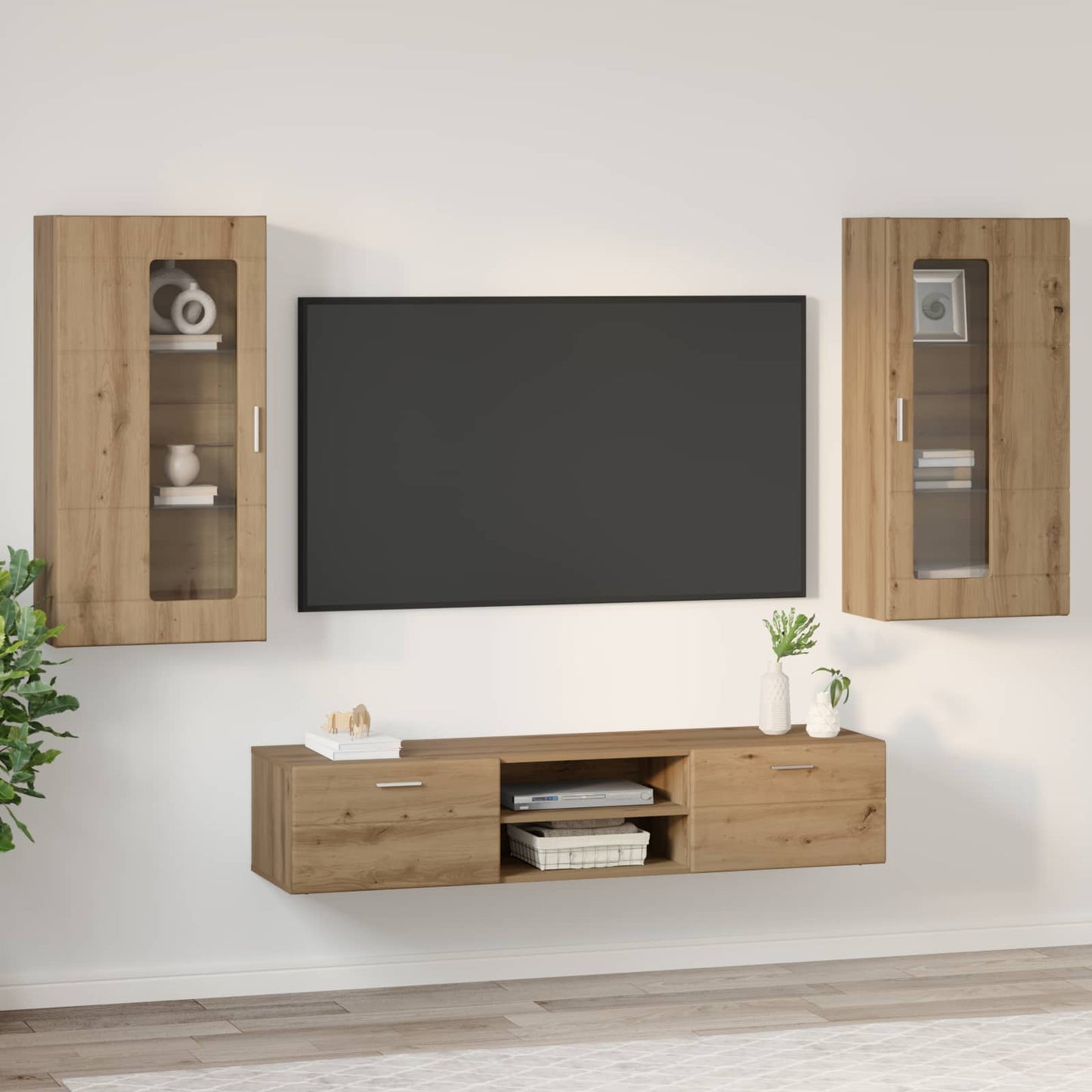 vidaXL Σετ επίπλου τηλεόρασης με συρτάρι FLORIN 3 pcs Artisan Oak