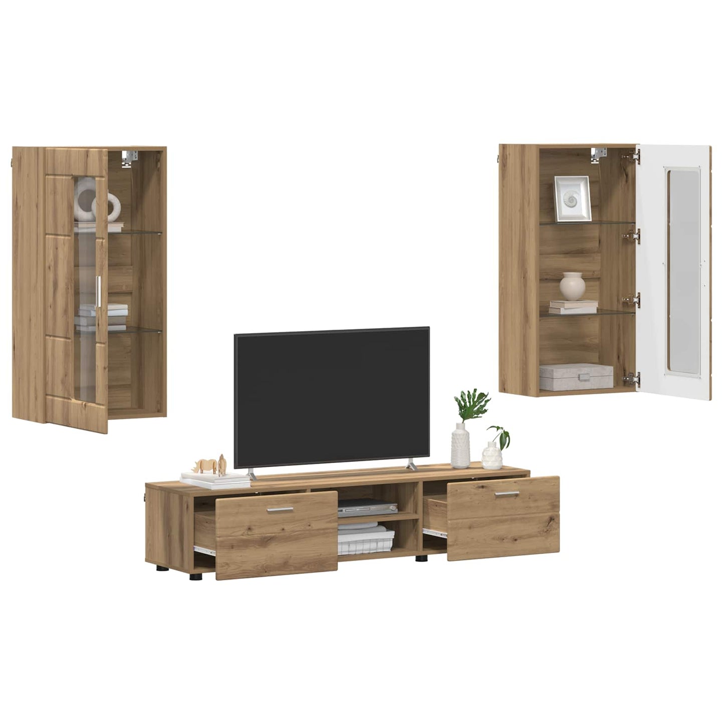 vidaXL Σετ επίπλου τηλεόρασης με συρτάρι FLORIN 3 pcs Artisan Oak