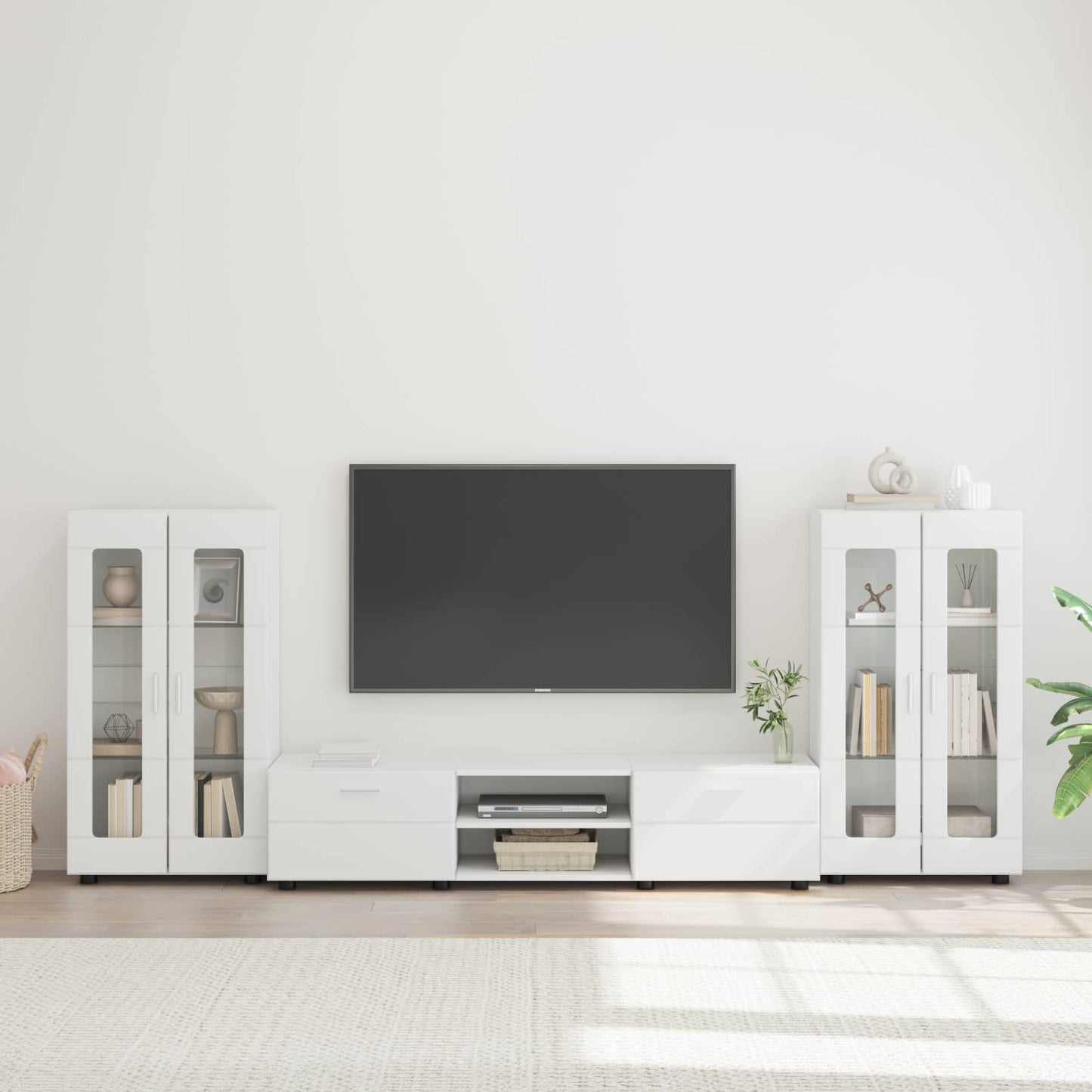 vidaXL Σετ επίπλου τηλεόρασης FLORIN 3 pcs Λευκό Επεξεργασμένο ξύλο