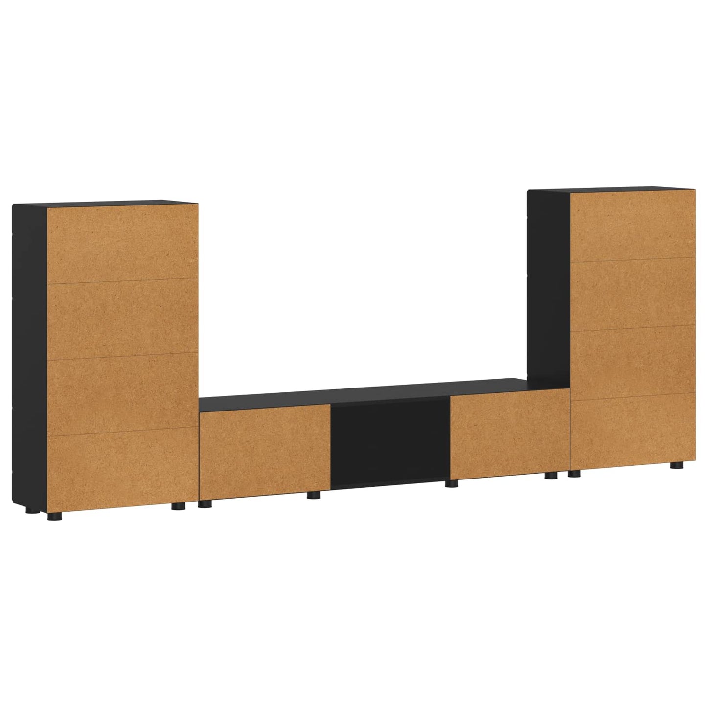 vidaXL Σετ επίπλου τηλεόρασης FLORIN 3 pcs Μαύρο Επεξεργασμένο ξύλο