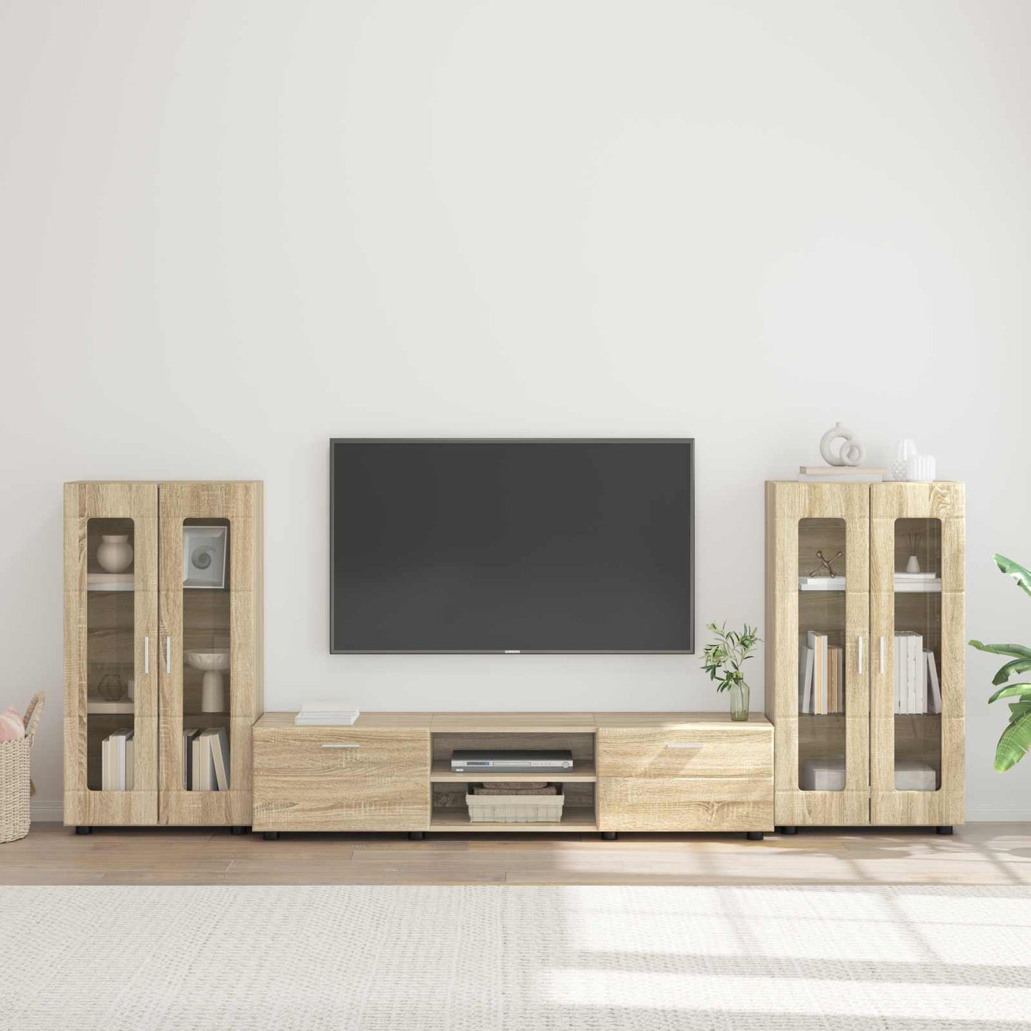 vidaXL Σετ επίπλου τηλεόρασης με συρτάρι FLORIN 3 pcs Δρύς Sonoma