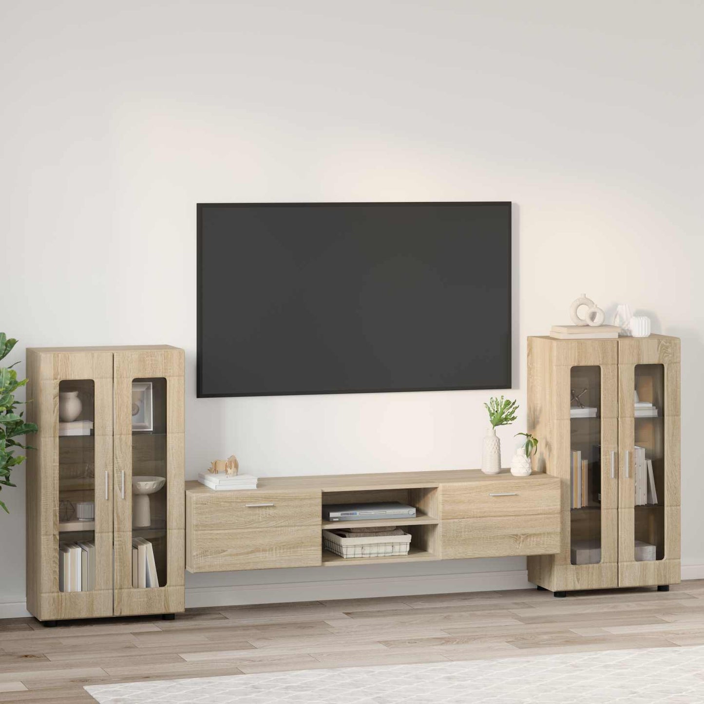 vidaXL Σετ επίπλου τηλεόρασης με συρτάρι FLORIN 3 pcs Δρύς Sonoma