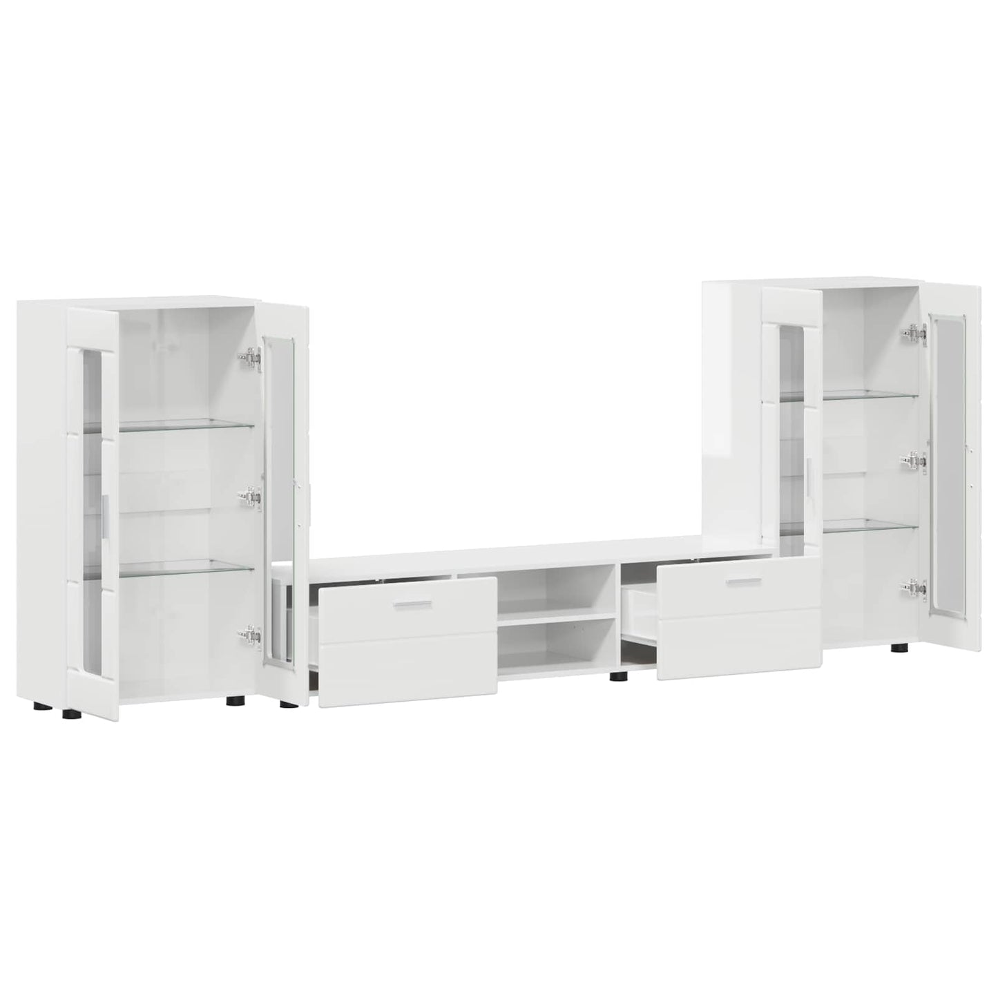 vidaXL Σετ επίπλου τηλεόρασης FLORIN 3 pcs Υψηλής γυαλάδας λευκό