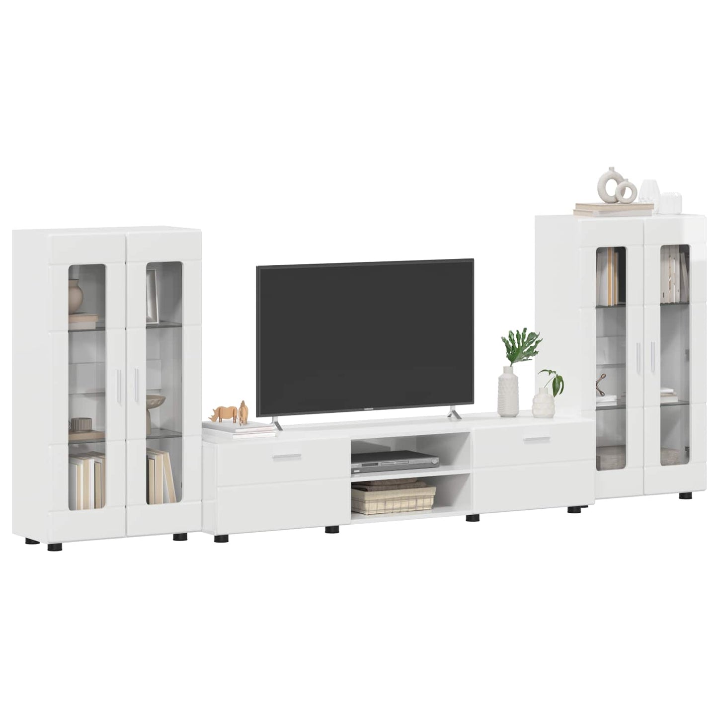 vidaXL Σετ επίπλου τηλεόρασης FLORIN 3 pcs Υψηλής γυαλάδας λευκό