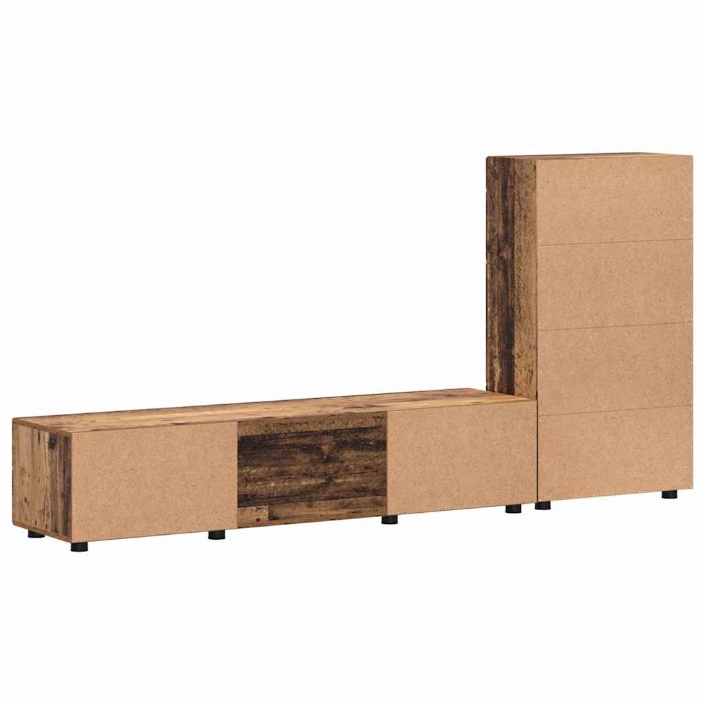 vidaXL Σετ επίπλου τηλεόρασης με συρτάρι Παλιό ξύλο Επεξεργασμένο ξύλο