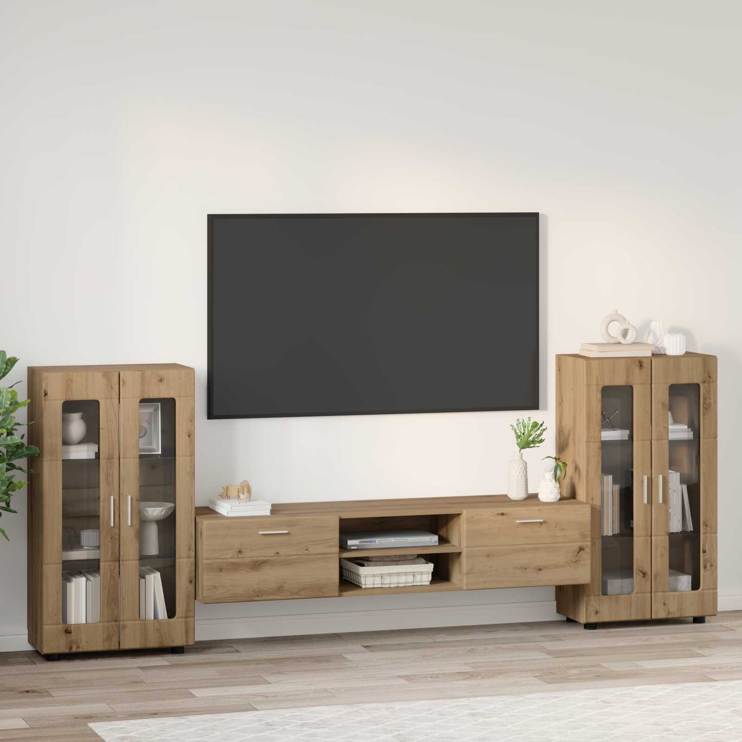 vidaXL Σετ επίπλου τηλεόρασης με συρτάρι FLORIN 3 pcs Artisan Oak