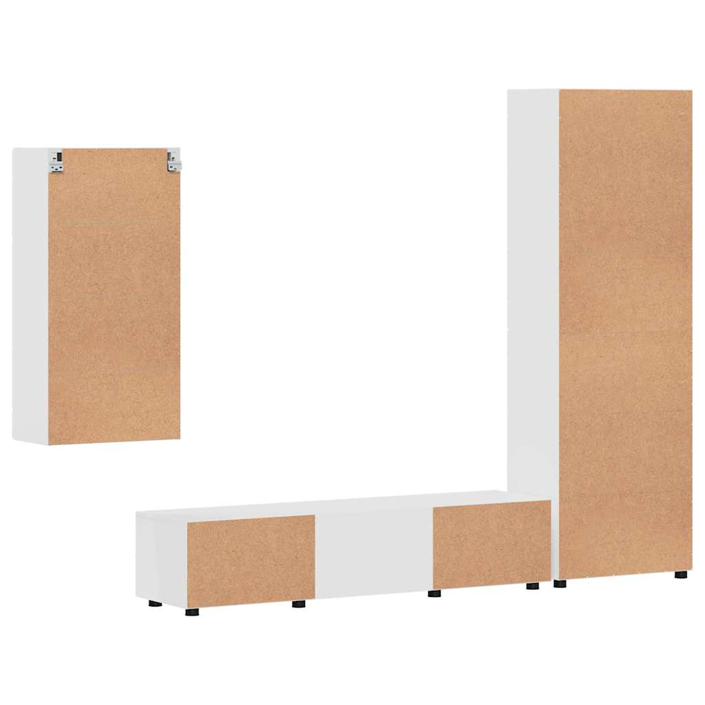 vidaXL Σετ επίπλου τηλεόρασης FLORIN 3 pcs Υψηλής γυαλάδας λευκό