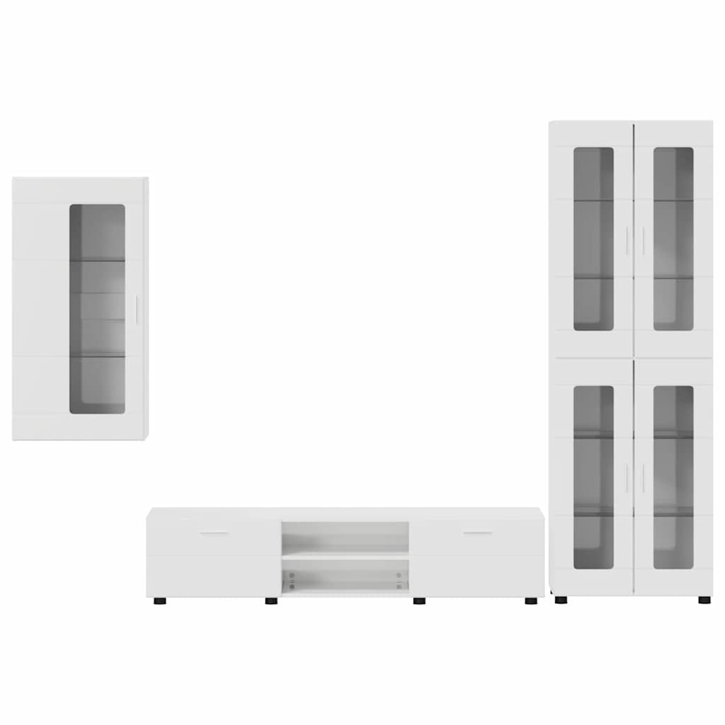 vidaXL Σετ επίπλου τηλεόρασης FLORIN 3 pcs Υψηλής γυαλάδας λευκό