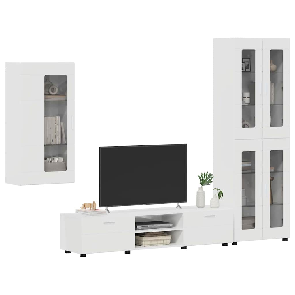 vidaXL Σετ επίπλου τηλεόρασης FLORIN 3 pcs Υψηλής γυαλάδας λευκό