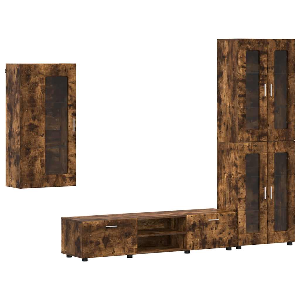 vidaXL Σετ επίπλου τηλεόρασης με συρτάρι FLORIN 3 pcs Καπνιστό Δρύς