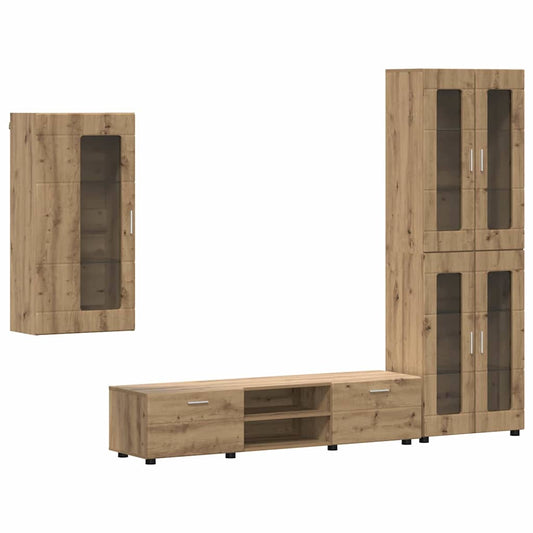 vidaXL Σετ επίπλου τηλεόρασης με ράφι Artisan Oak Επεξεργασμένο ξύλο