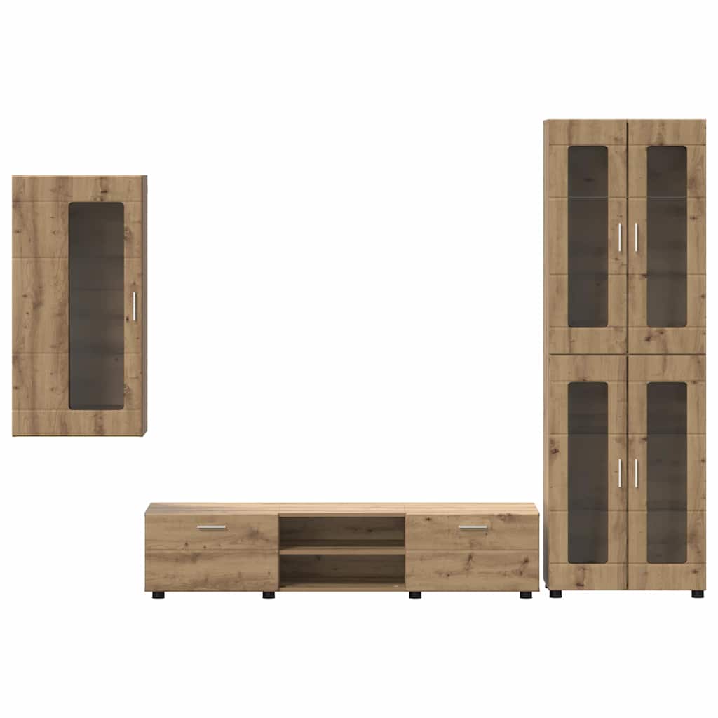 vidaXL Σετ επίπλου τηλεόρασης με ράφι Artisan Oak Επεξεργασμένο ξύλο