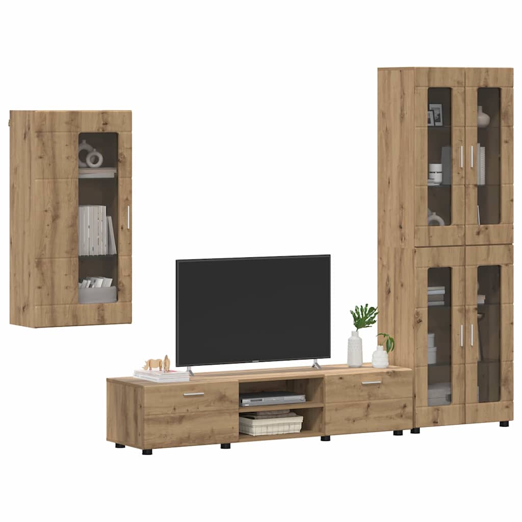 vidaXL Σετ επίπλου τηλεόρασης με ράφι Artisan Oak Επεξεργασμένο ξύλο