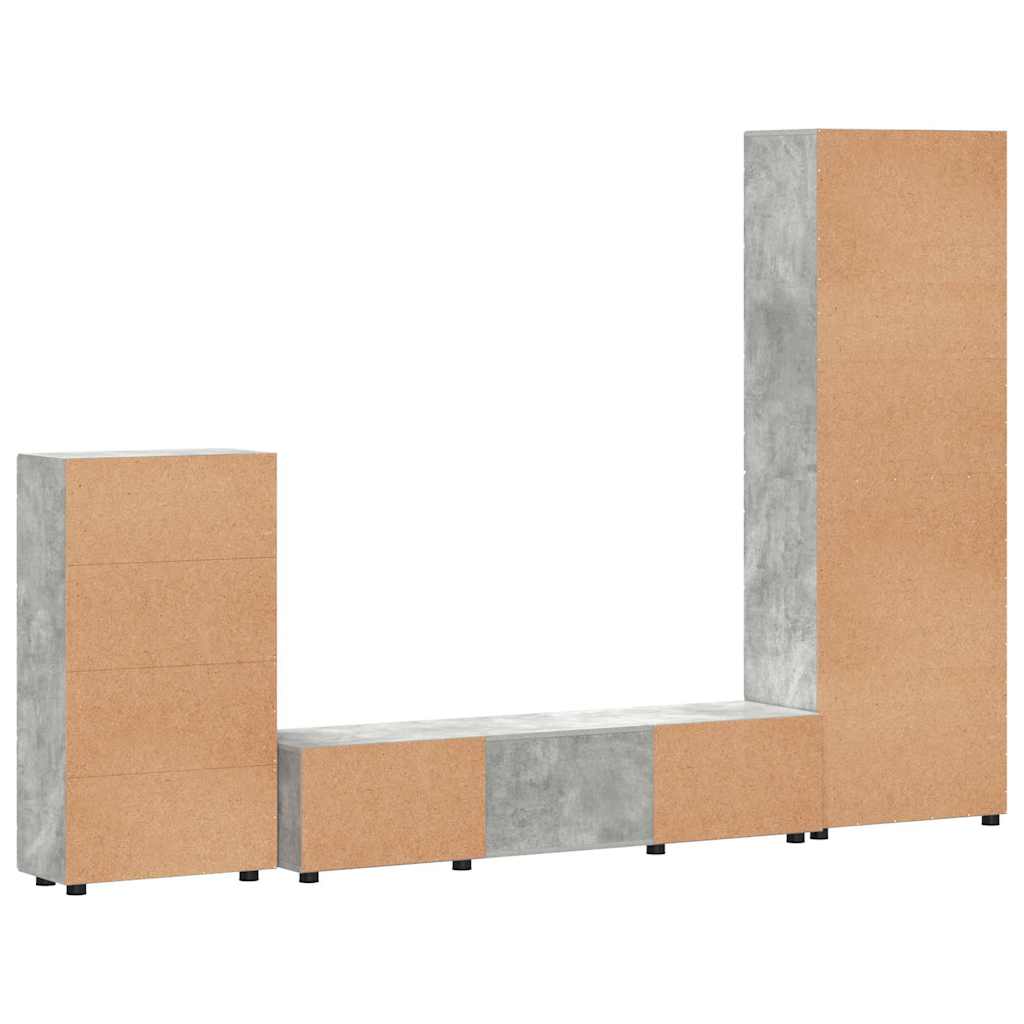 vidaXL Σετ επίπλου τηλεόρασης με συρτάρι FLORIN 3 pcs Σκυρόδεμα Γκρι