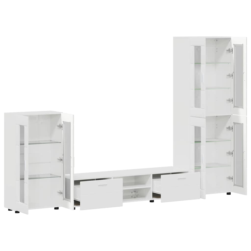 vidaXL Σετ επίπλου τηλεόρασης FLORIN 3 pcs Υψηλής γυαλάδας λευκό