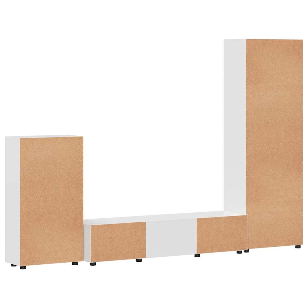 vidaXL Σετ επίπλου τηλεόρασης FLORIN 3 pcs Υψηλής γυαλάδας λευκό