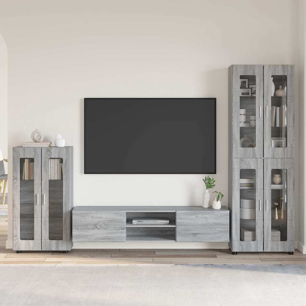 vidaXL Σετ επίπλου τηλεόρασης με συρτάρι FLORIN 3 pcs Γκρίζο Σονομα