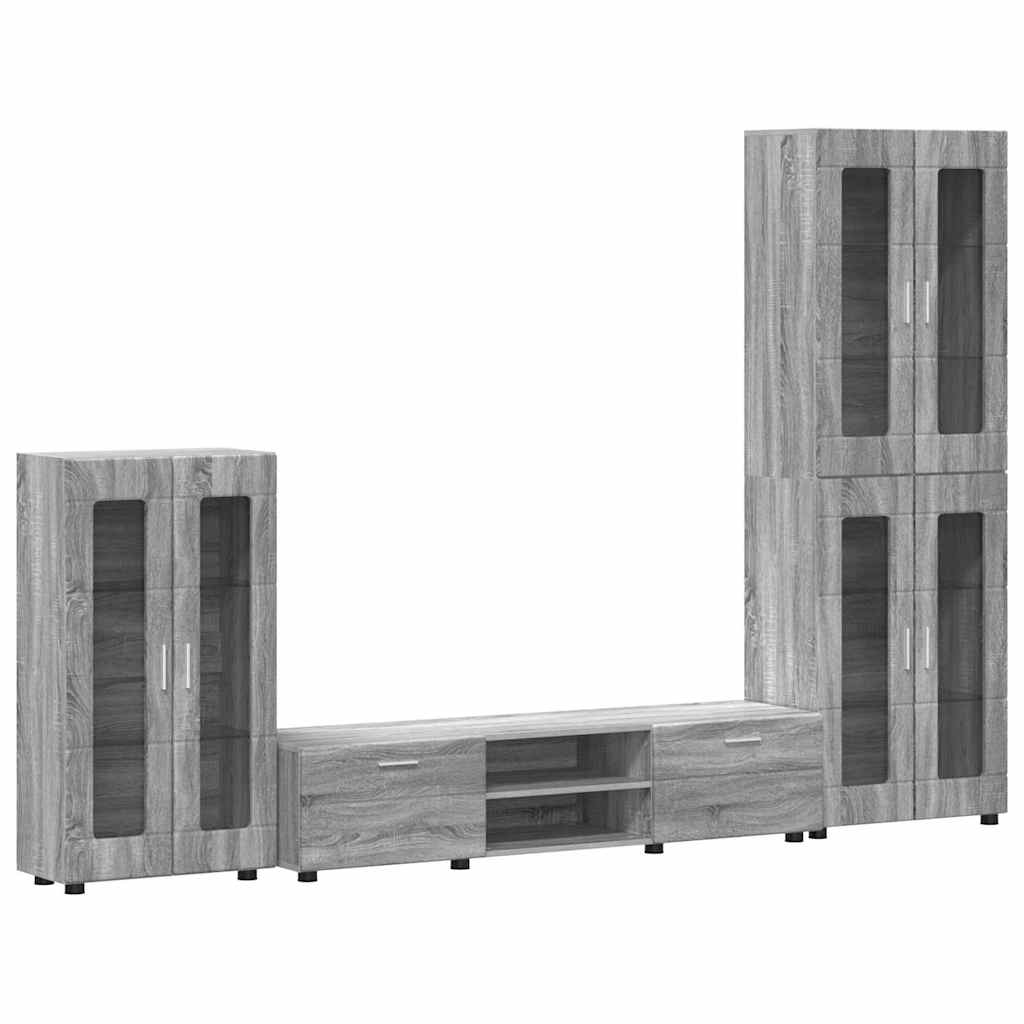 vidaXL Σετ επίπλου τηλεόρασης με συρτάρι FLORIN 3 pcs Γκρίζο Σονομα