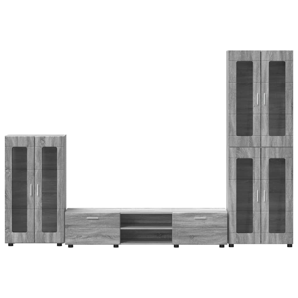 vidaXL Σετ επίπλου τηλεόρασης με συρτάρι FLORIN 3 pcs Γκρίζο Σονομα