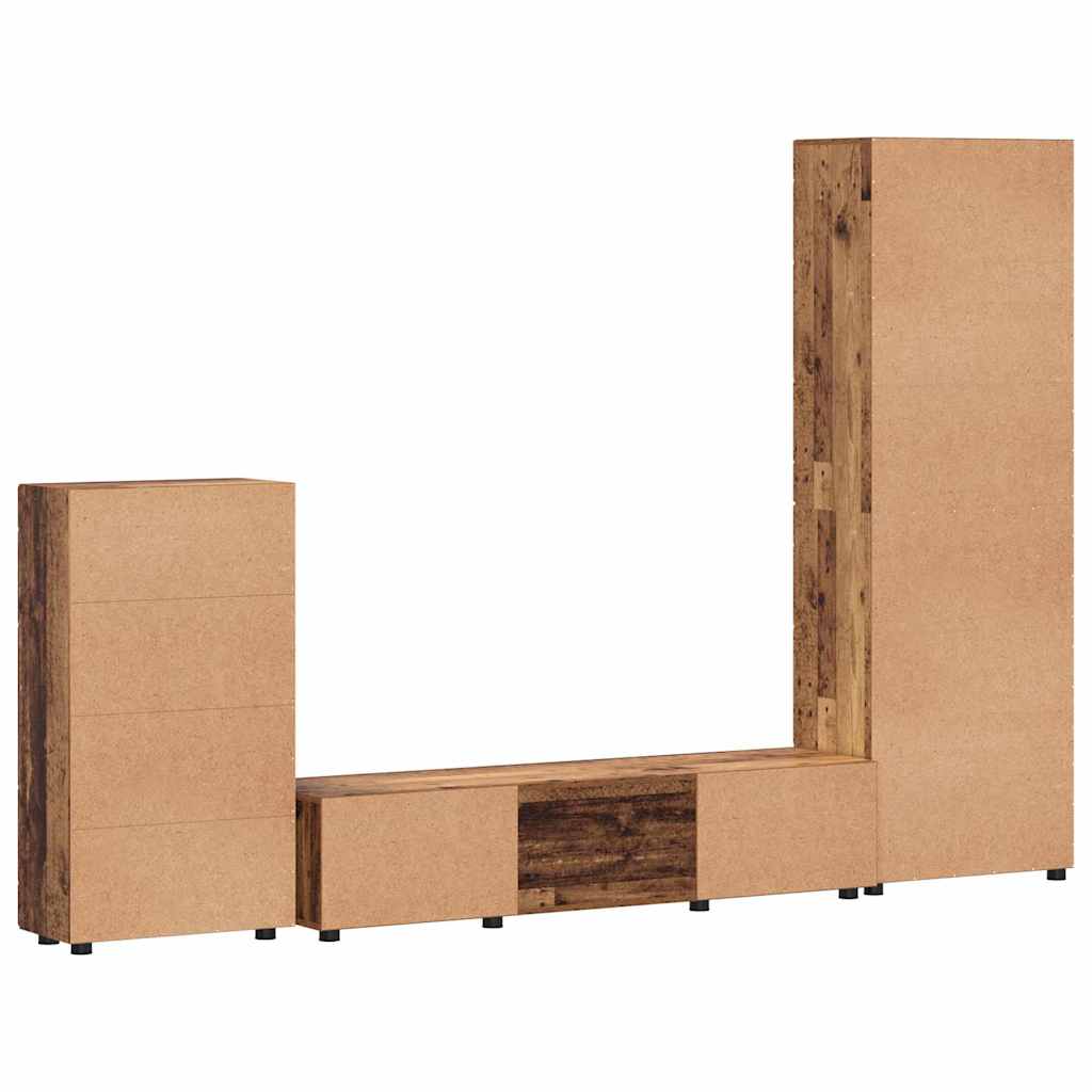 vidaXL Σετ επίπλου τηλεόρασης με συρτάρι FLORIN 3 pcs Παλιό ξύλο