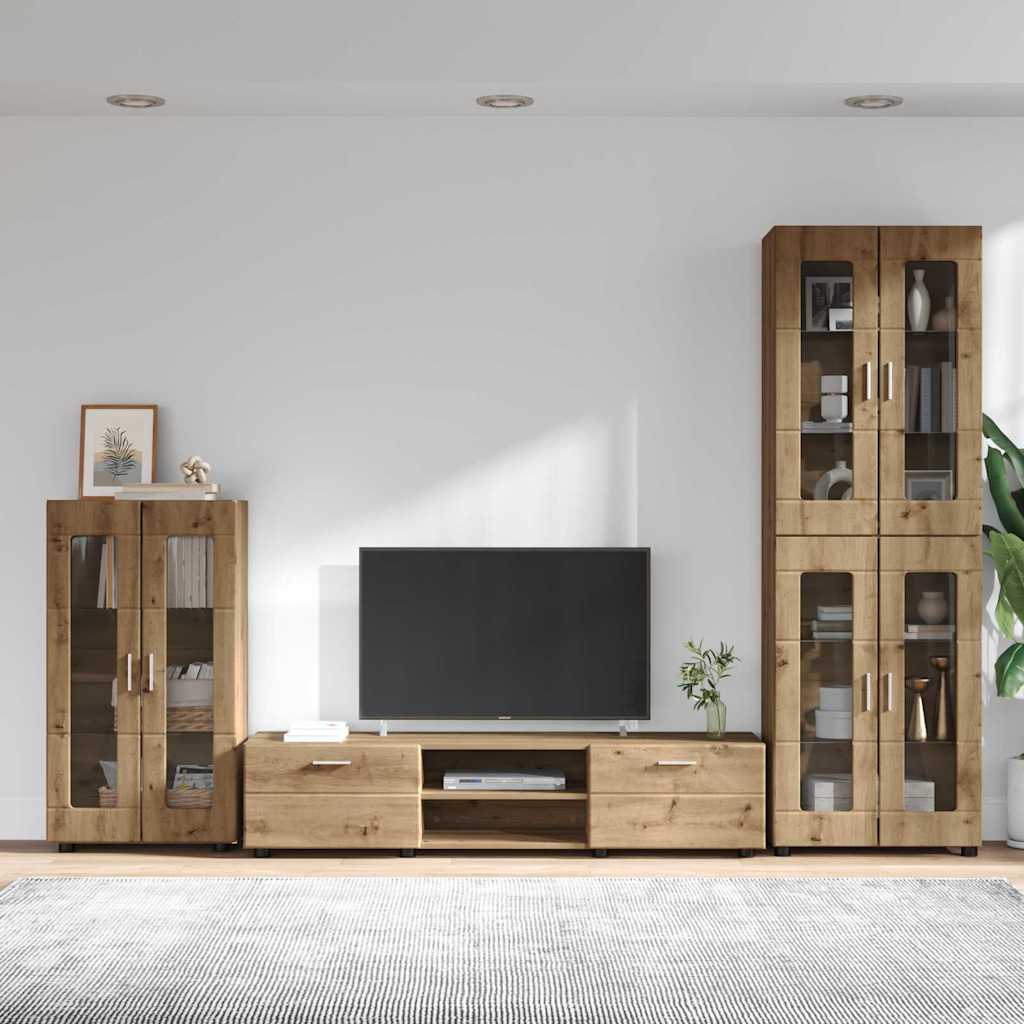 vidaXL Σετ επίπλου τηλεόρασης FLORIN 3 pcs Artisan Oak