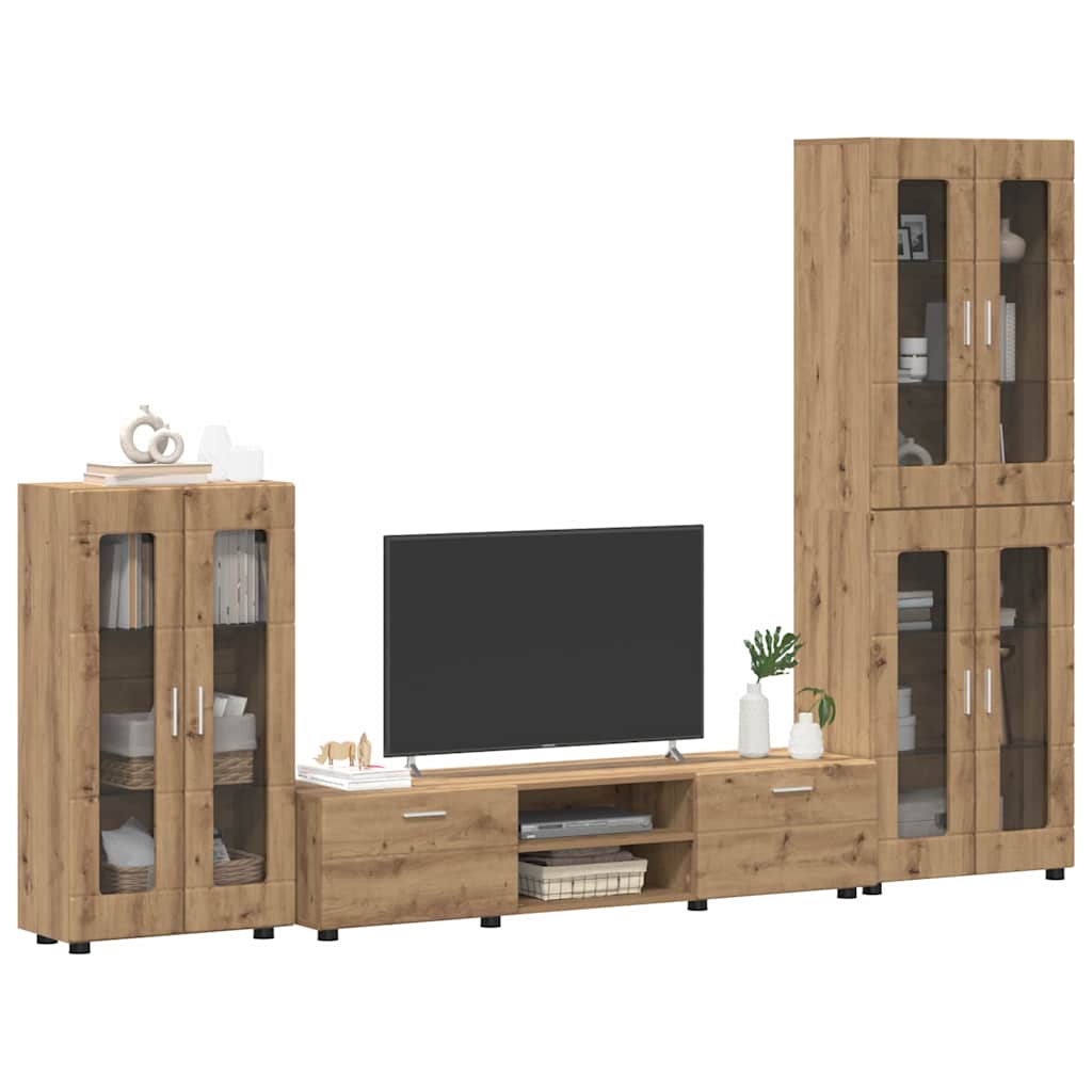 vidaXL Σετ επίπλου τηλεόρασης FLORIN 3 pcs Artisan Oak