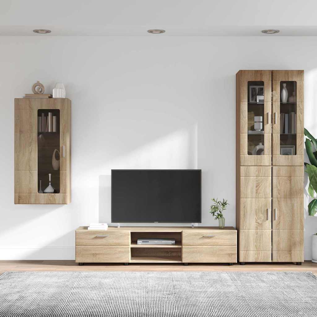 vidaXL Σετ επίπλου τηλεόρασης με συρτάρι FLORIN 3 pcs Δρύς Sonoma