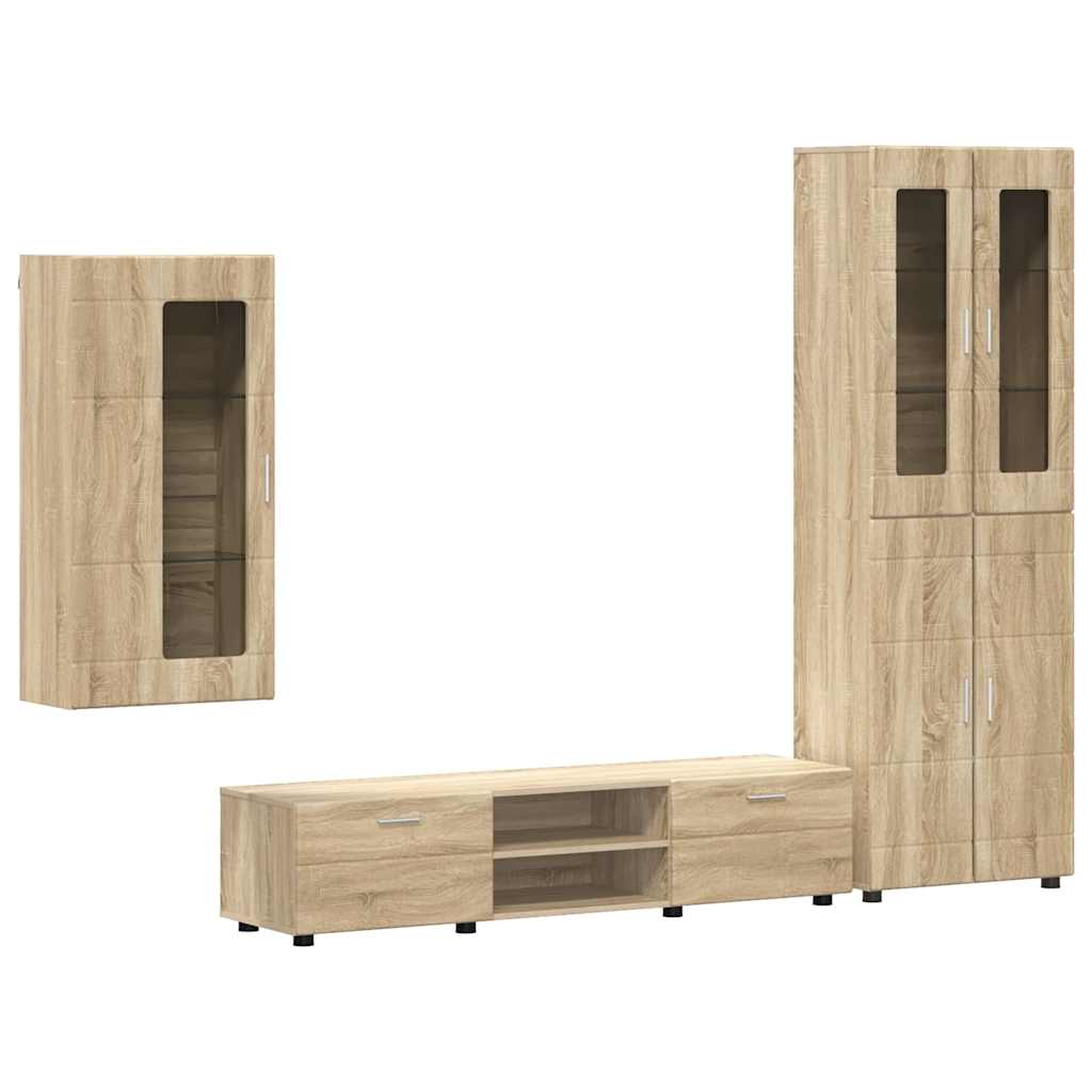 vidaXL Σετ επίπλου τηλεόρασης με συρτάρι FLORIN 3 pcs Δρύς Sonoma