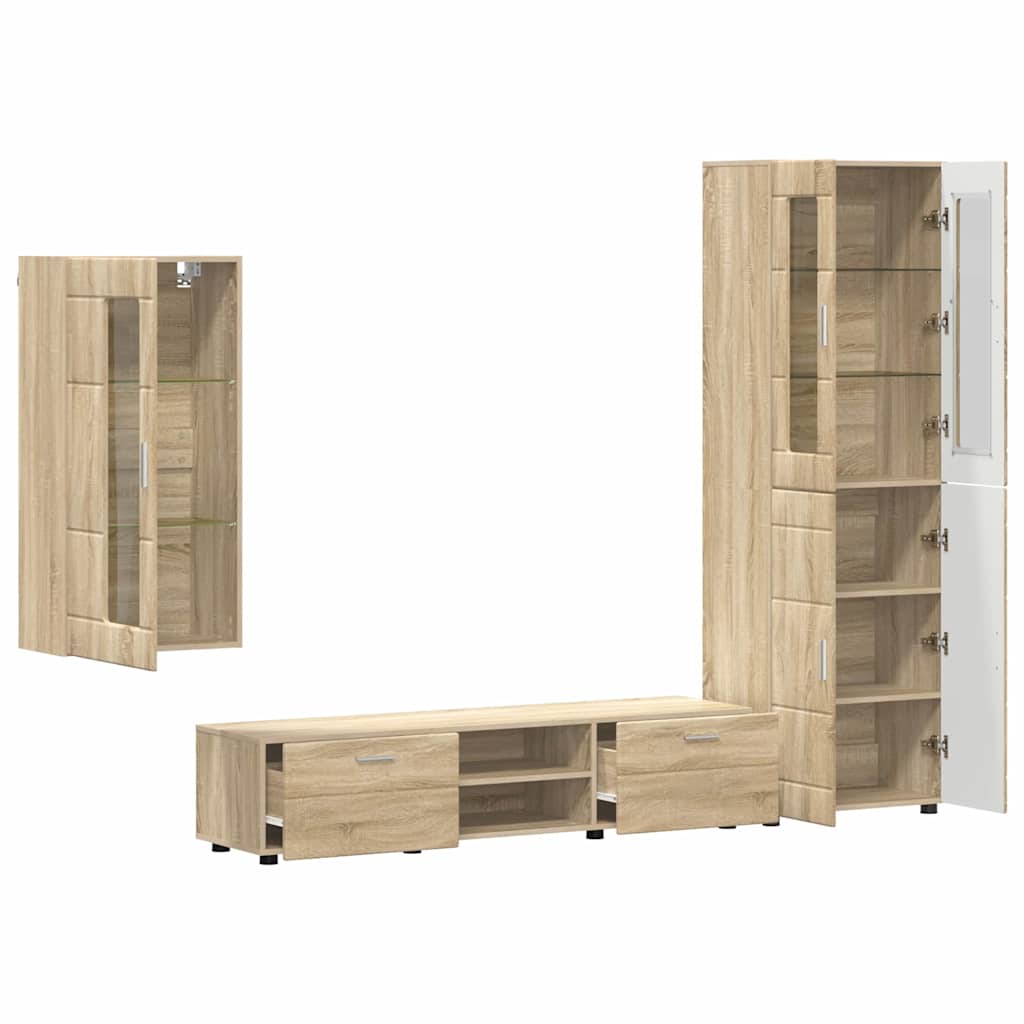 vidaXL Σετ επίπλου τηλεόρασης με συρτάρι FLORIN 3 pcs Δρύς Sonoma