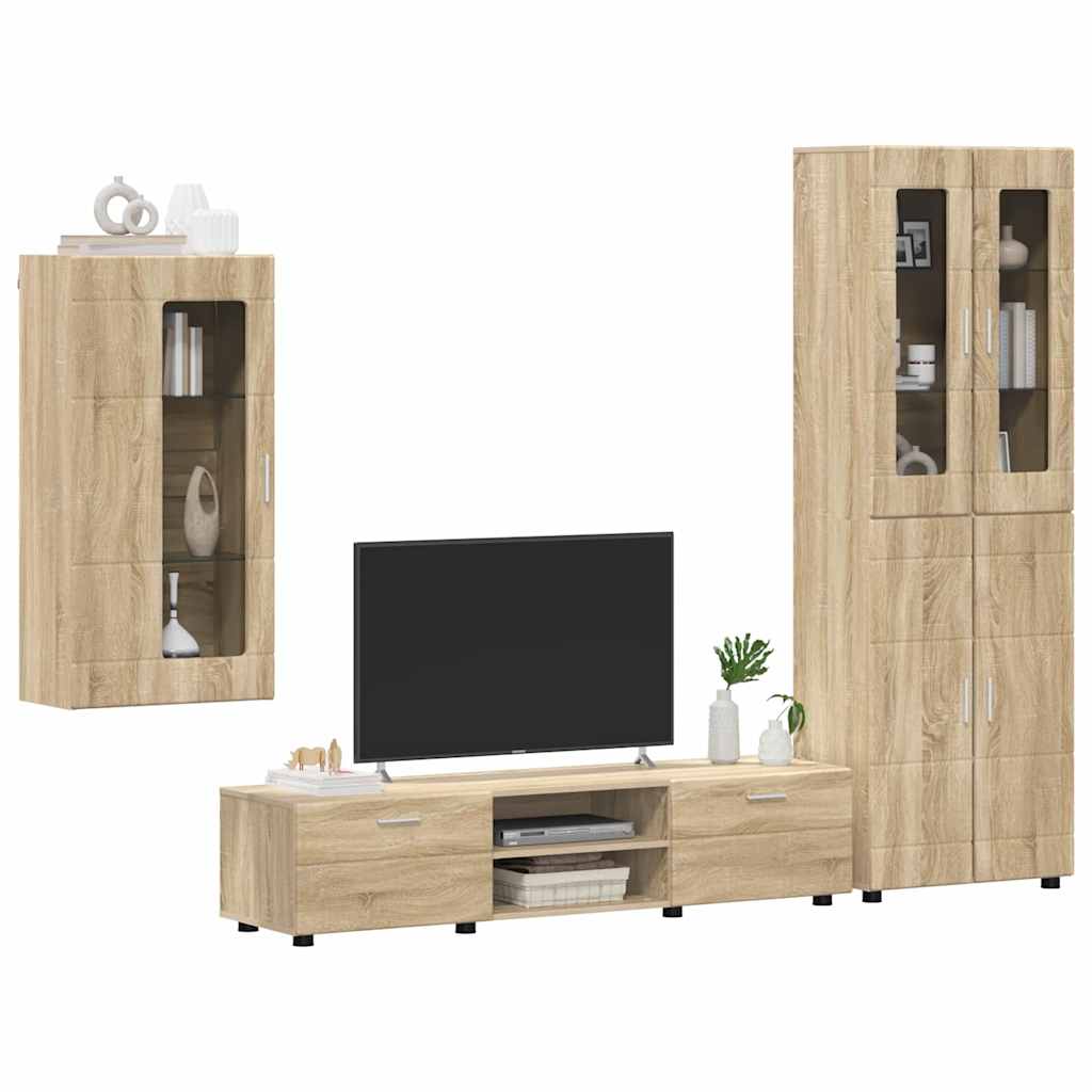 vidaXL Σετ επίπλου τηλεόρασης με συρτάρι FLORIN 3 pcs Δρύς Sonoma