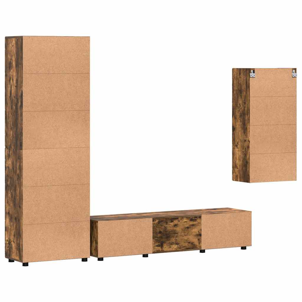 vidaXL Σετ επίπλου τηλεόρασης με συρτάρι FLORIN 3 pcs Καπνιστό Δρύς