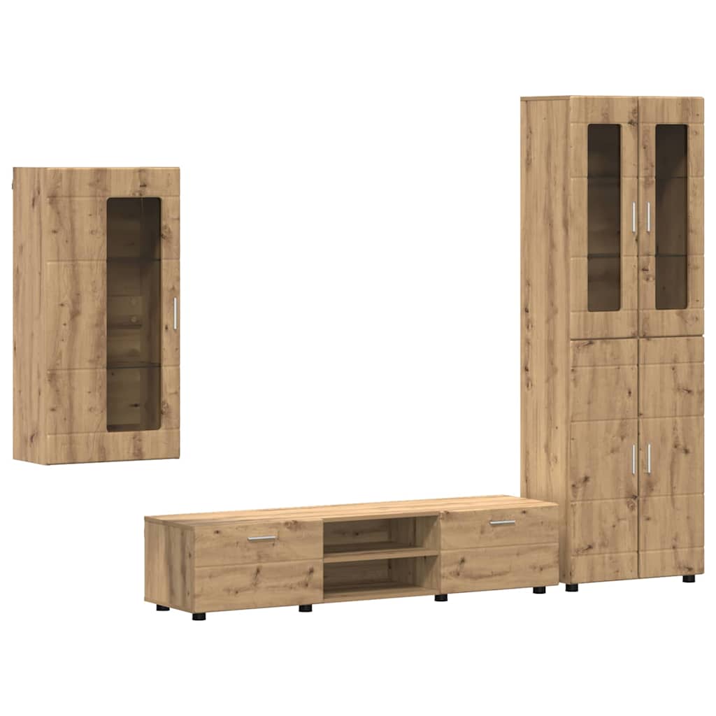 vidaXL Σετ επίπλου τηλεόρασης FLORIN 3 pcs Artisan Oak
