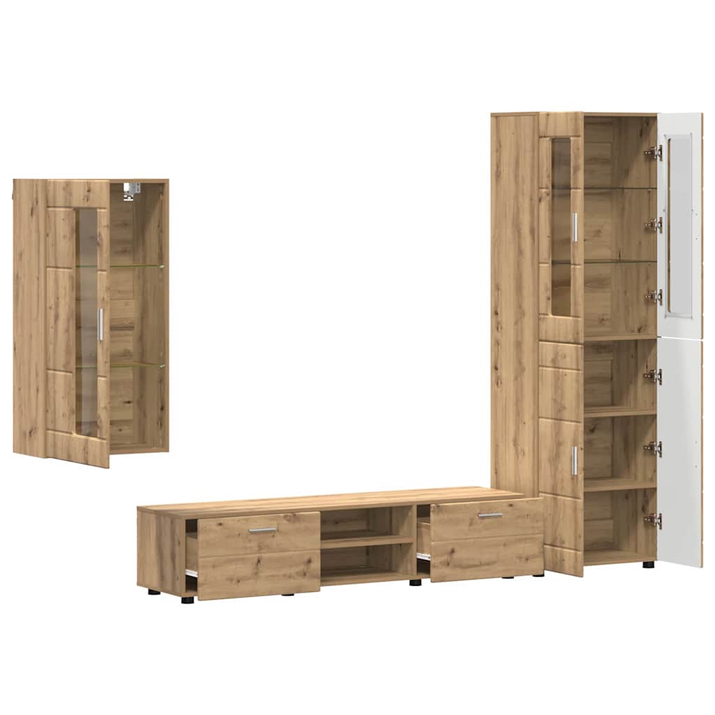 vidaXL Σετ επίπλου τηλεόρασης FLORIN 3 pcs Artisan Oak