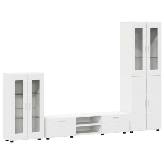 vidaXL Σετ επίπλου τηλεόρασης FLORIN 3 pcs Λευκό Επεξεργασμένο ξύλο