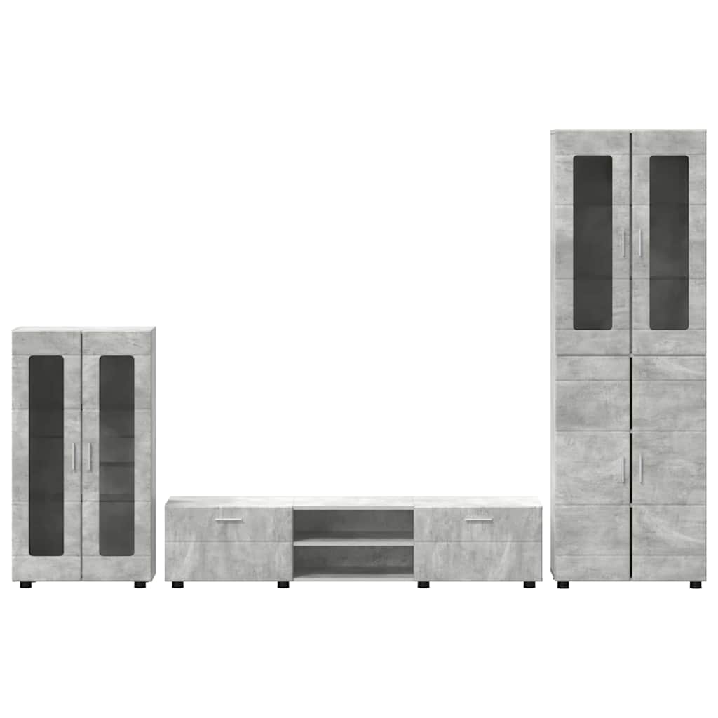 vidaXL Σετ επίπλου τηλεόρασης με συρτάρι FLORIN 3 pcs Σκυρόδεμα Γκρι