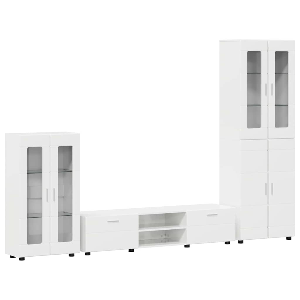 vidaXL Σετ επίπλου τηλεόρασης FLORIN 3 pcs Υψηλής γυαλάδας λευκό