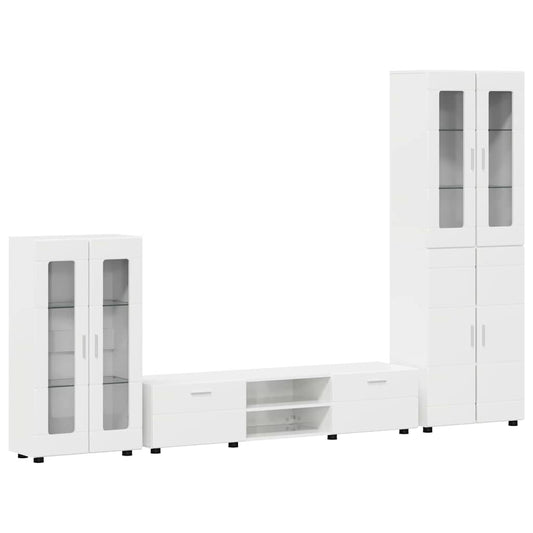 vidaXL Σετ επίπλου τηλεόρασης FLORIN 3 pcs Υψηλής γυαλάδας λευκό