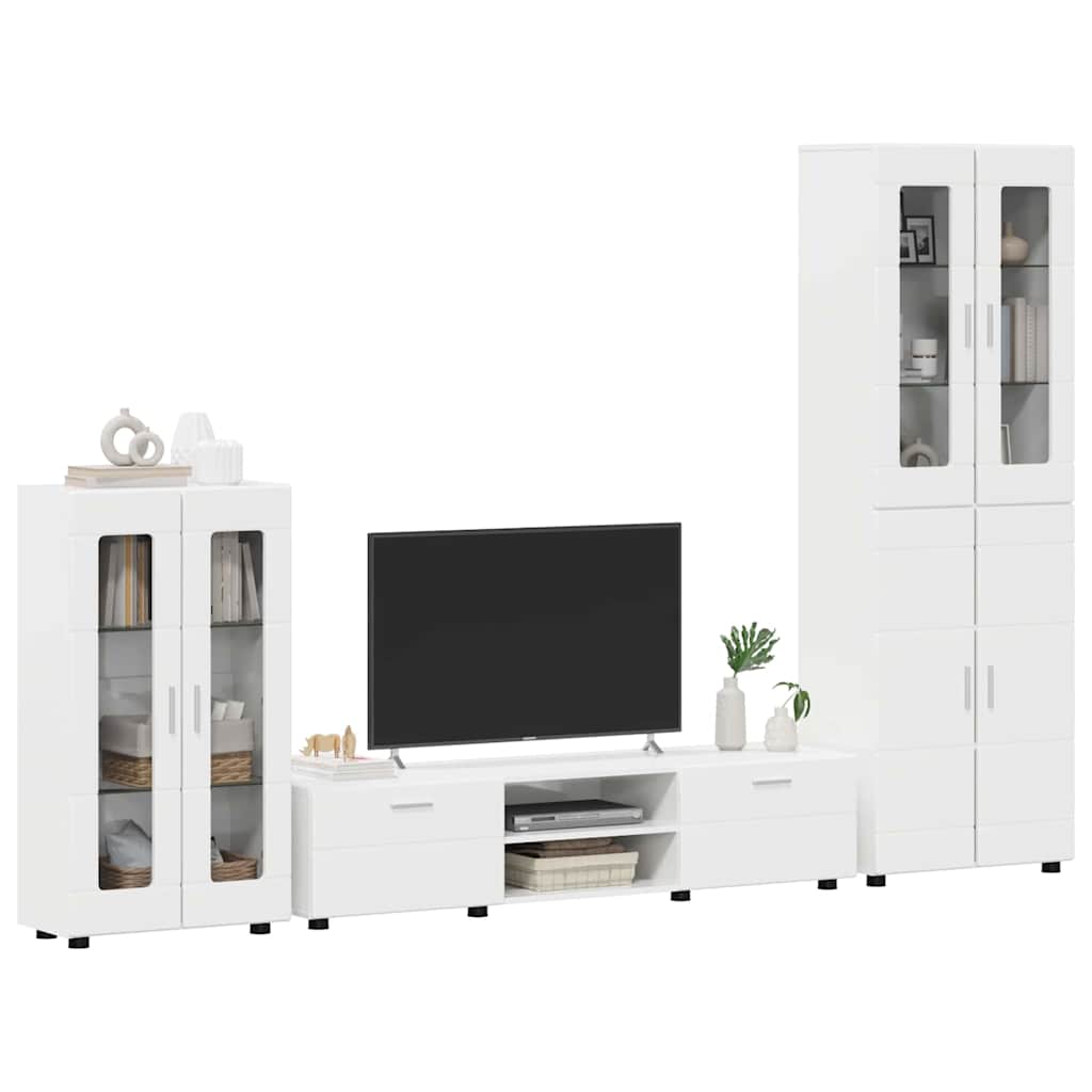 vidaXL Σετ επίπλου τηλεόρασης FLORIN 3 pcs Υψηλής γυαλάδας λευκό
