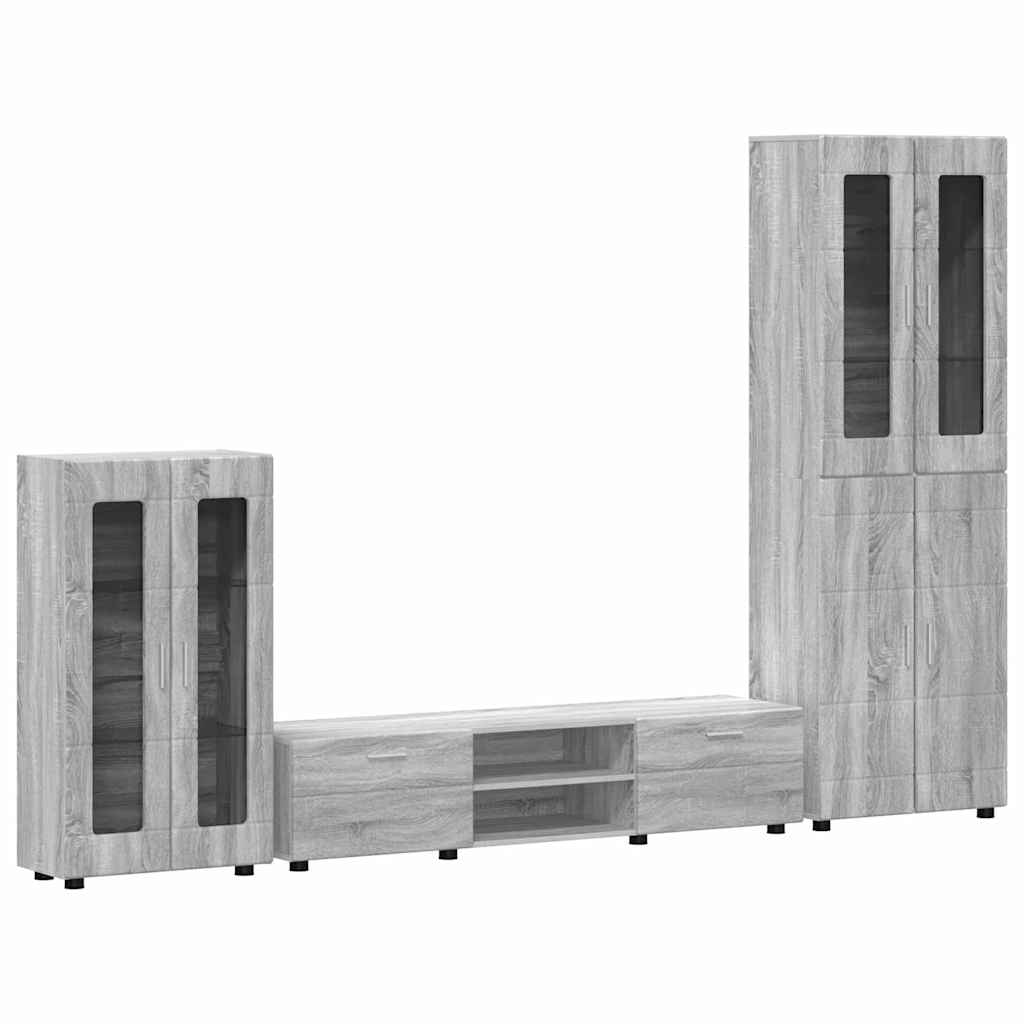 vidaXL Σετ επίπλου τηλεόρασης με συρτάρι FLORIN 3 pcs Γκρίζο Σονομα