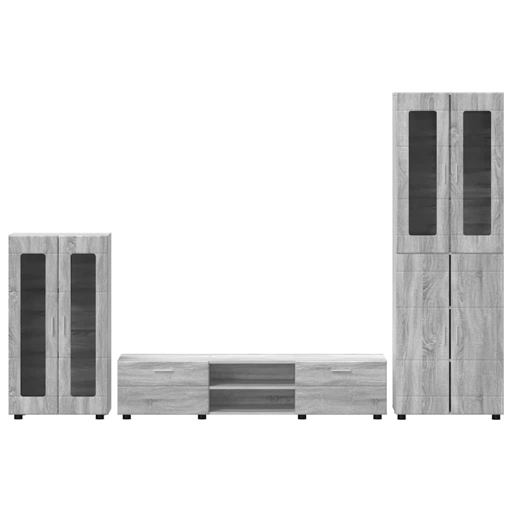 vidaXL Σετ επίπλου τηλεόρασης με συρτάρι FLORIN 3 pcs Γκρίζο Σονομα