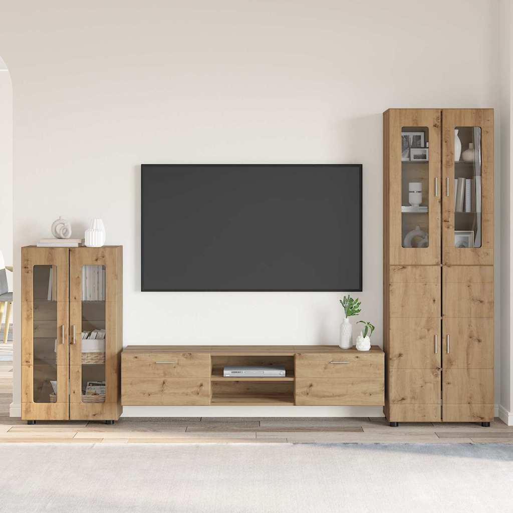 vidaXL Σετ επίπλου τηλεόρασης με συρτάρι FLORIN 3 pcs Artisan Oak